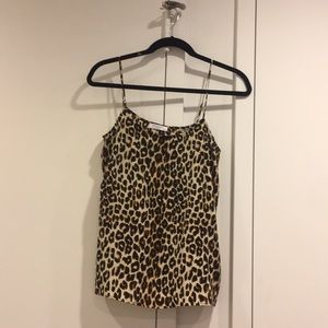 Leopard equipment silk top